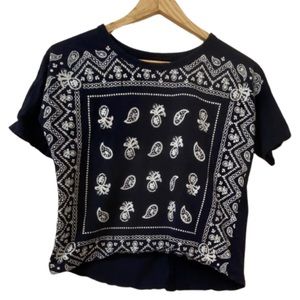 Joe Fresh Paisley girls blouse.Size:14.Black&white